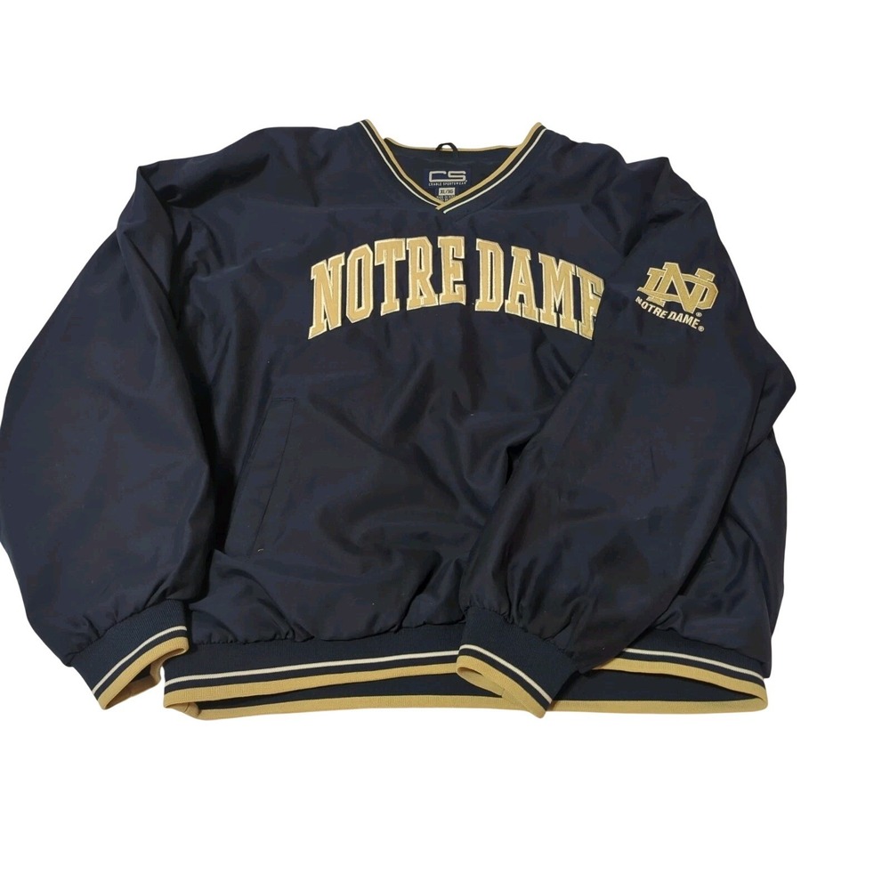 Vtg 90s Crable Sportswear Notre Dame Fighting Irish lined Pullover Jacket Men XL